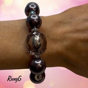 560. Grey-Purple Beaded Bracelet